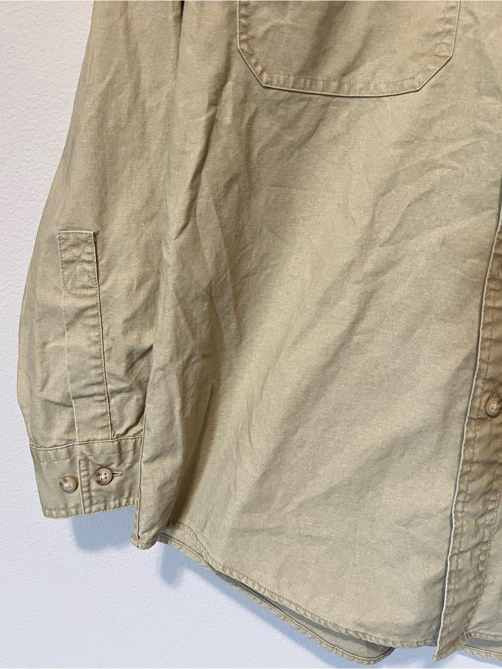 L.L. Bean Men's Khaki Button-Down Work Shirt - Traditional Fit - Picture 5 of 10